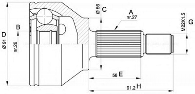 OPEN PARTS cvj543710 -  Шарнирный комплект, приводной вал